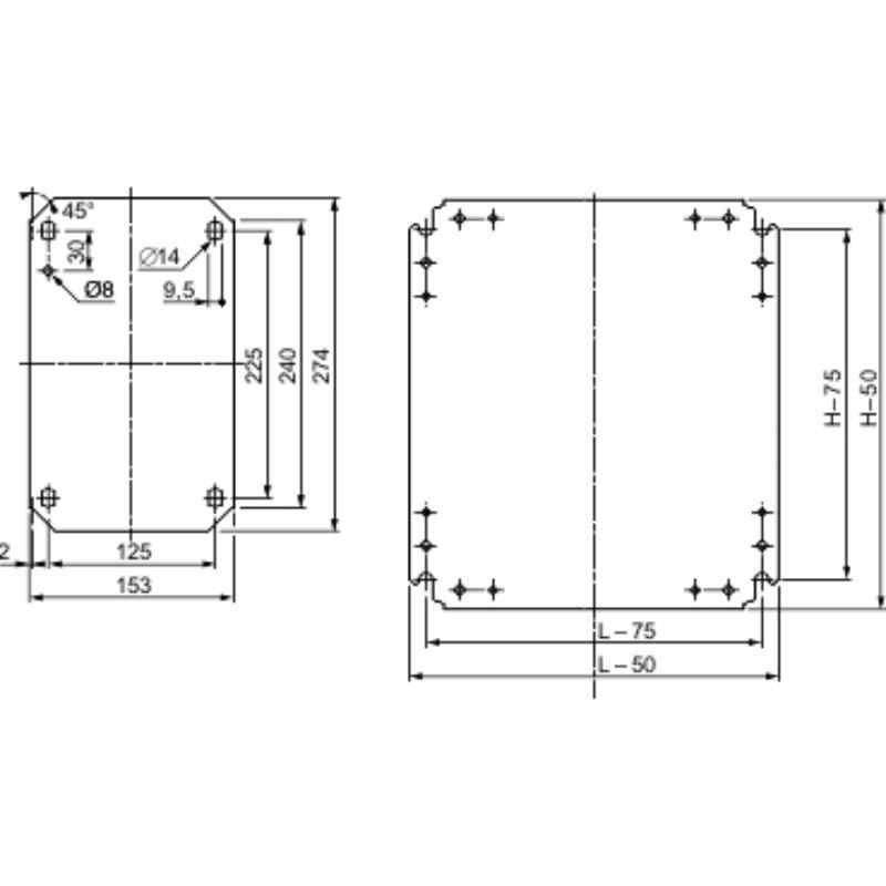 Schneider placa montaje metalica 400x300mm NSYMM43