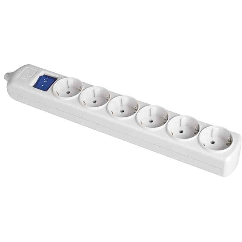 Solera Base múltiple de 6 tomas 2P+T, 16A 250V Con interruptor luminoso 8006IL