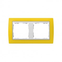 Simon 82 - marco 2 elementos amarillo /zocalo blanco 82622-62