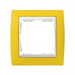 Simon 82 - marco 1 elemento.amarillo /zocalo blanco 82612-62