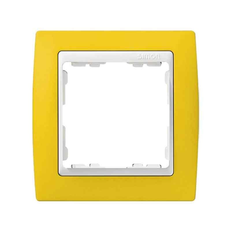 Simon 82 - marco 1 elemento.amarillo /zocalo blanco 82612-62