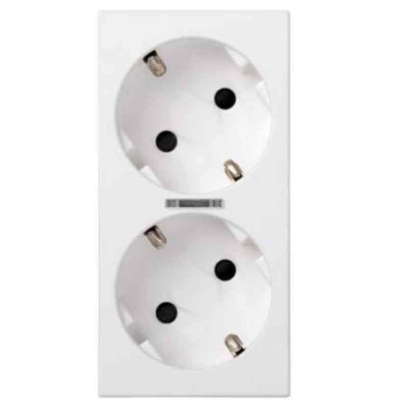 Serie 500 - Base doble de enchufe por corte con led Blanco 50010432-030