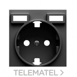 Tapa enchufe con doble cargador USB 2.1A tipo A color Titanio Simon 82 Concept