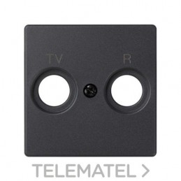 Placa Simon 82 Concept para tomas inductivas R-TV Negro Mate