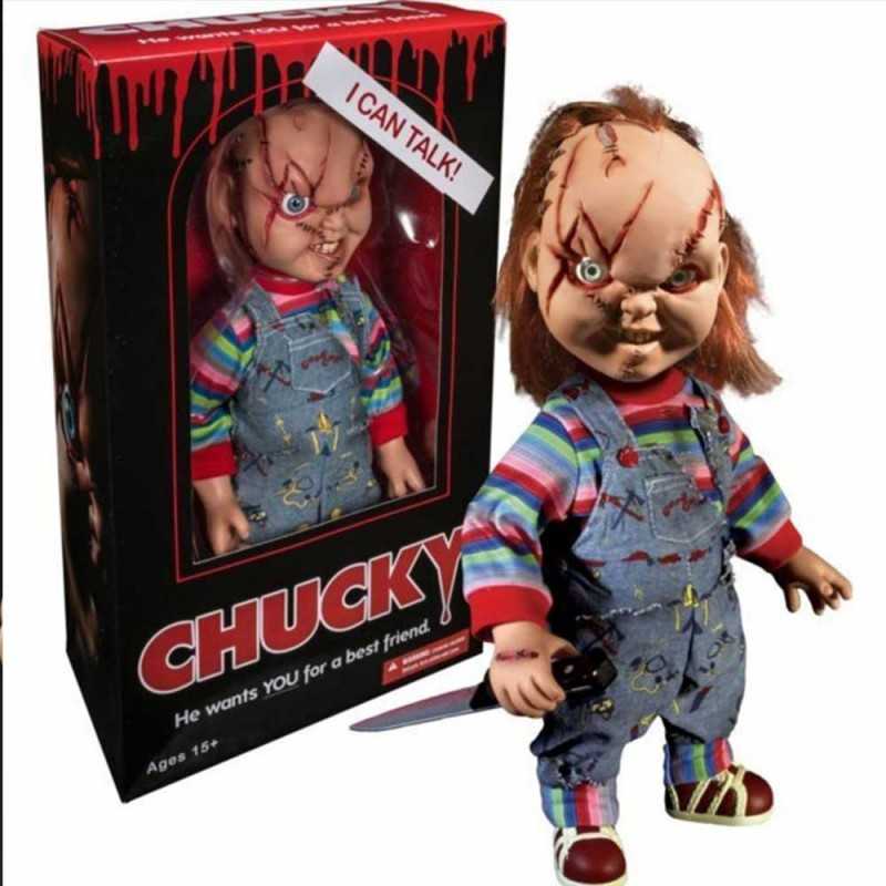 Réplica de Chucky con Voz de 38cm con cicatrices de Mezco