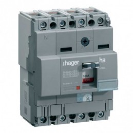 Hager Interruptor Automático 160A 4P 25kA TM Regulable Fijo HHA161H