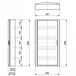 Cajas de armarios eléctricos Solera 56M 4F 5271