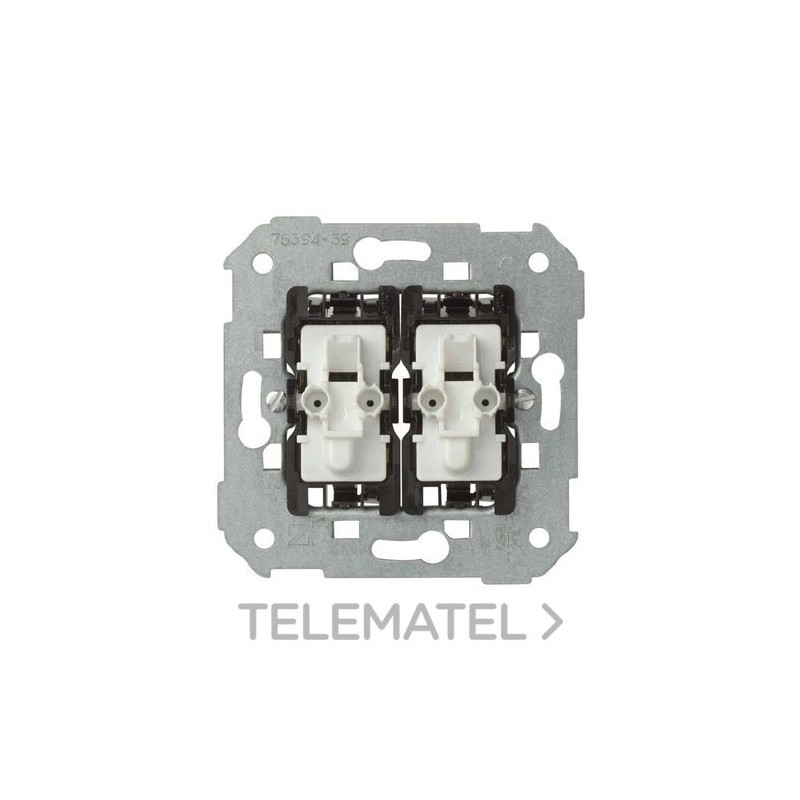 Doble conmutador Simon luminoso embornamiento rápido 10A 250V 75394-39