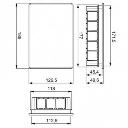 Cajas de registro solera 160x100 empotrable 563