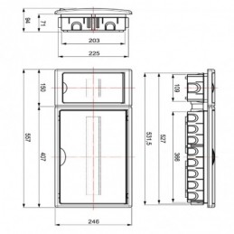 Caja de registro solera empotrable con ICP 18M+4 precintables 8880