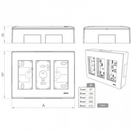 Kit puesto de trabajo Simon 500 Cima 3M BL IP20 51000301-030