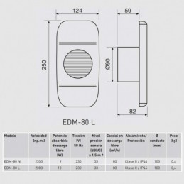 Extractor de baño S&P EDM-80 L 230V 5211412100