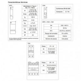 Sobretensiones hager P+T 2P 6kA 40A MZ240N