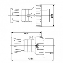 Clavijas móvil Gewiss recta HP IP67 3P+T 16A 400V GW60030H