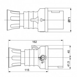 Clavijas móvil Gewiss recta HP IP44 3P+T 32A 380/440V 3H GW60729H