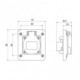 Gewiss Base fija empotrable 10º IP54 2P+T 16A 200/250V 50/60HZ GW62392