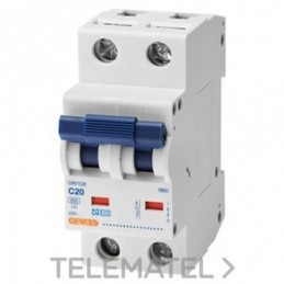 Gewiss Interruptor magnetotérmico 1P+N 16A 6kA 2m GW91527