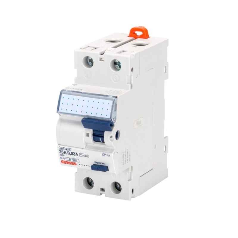 Gewiss interruptor diferencial puro 2p 25a tipo ac 0,03a 230v 2m GWD4617