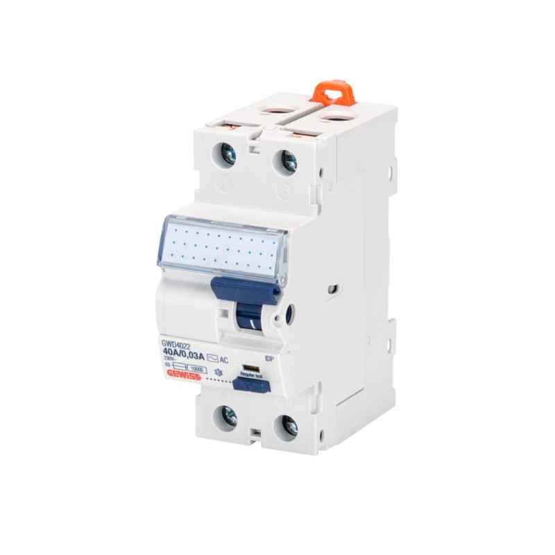 Gewiss interruptor diferencial puro 2p 25a clase ac idn0,3a GWD4004