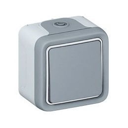 Legrand Pulsador Superficie Plexo Gris 10A Ref 69720