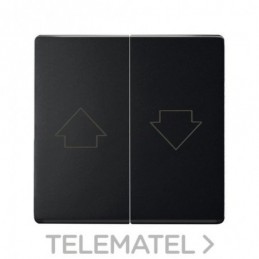 Tecla doble para persianas con enclavamiento negro mate serie Concept