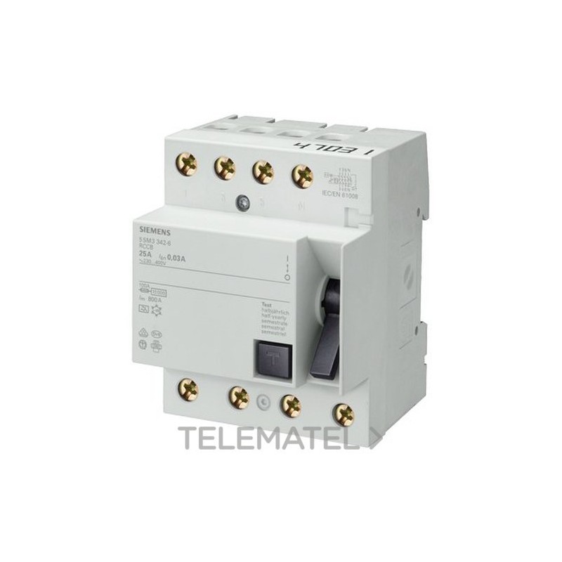 Interruptor diferencial Siemens 4x63A 300mA 70mm 5SM3646-0