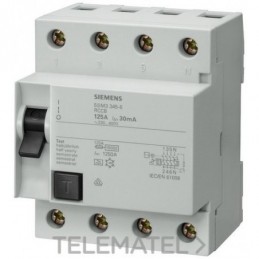 Siemens Disyuntor diferencial 5SU1656-7KK25 2P 25A 30mA 6kA