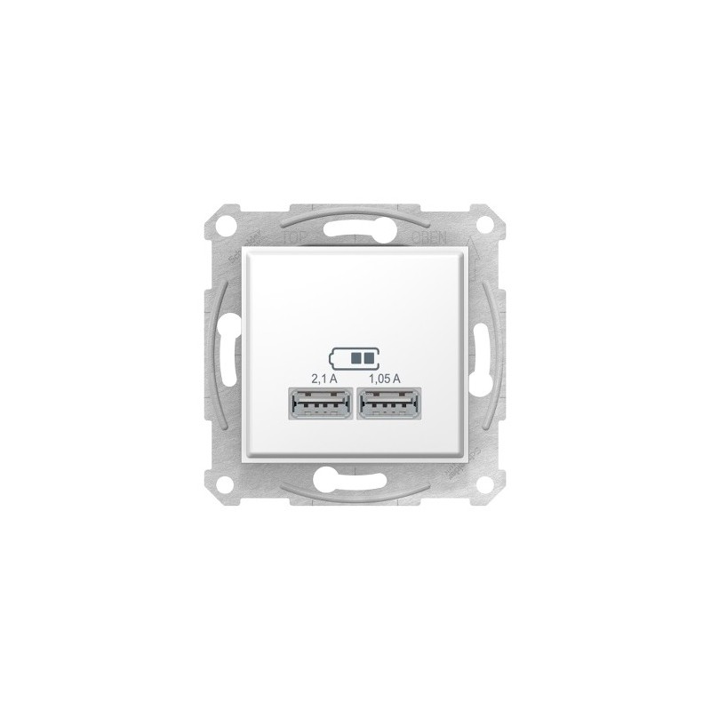 CARGADOR DOBLE USB 2.100 MA BLANCO