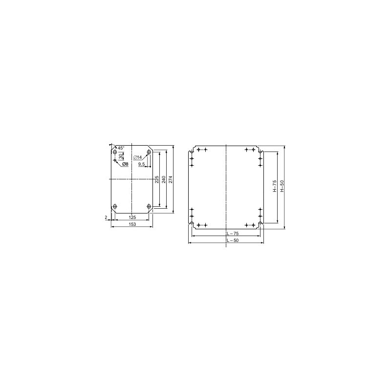 Placa de montaje ciega Schneider 300x300mm NSYMM33