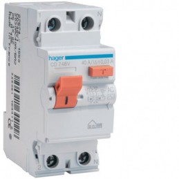 Hager Interruptor Diferencial 2P 40A 30mA AC CD748V