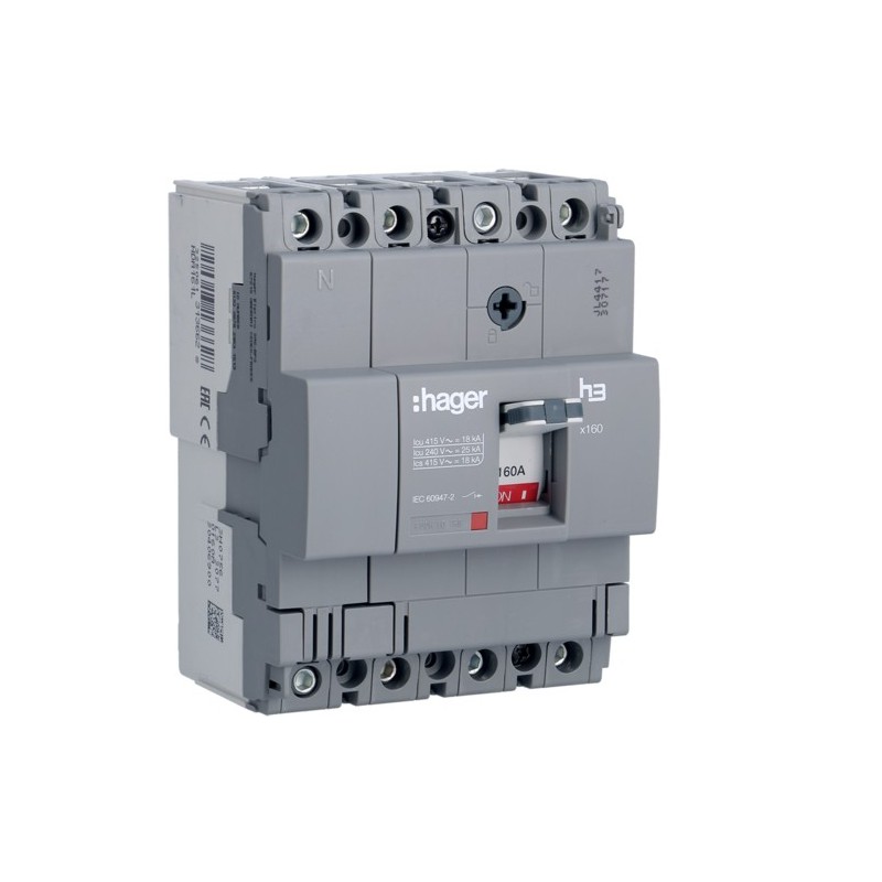 Hager Interruptor Automático 18kA 160A TM Fijo HDA161L