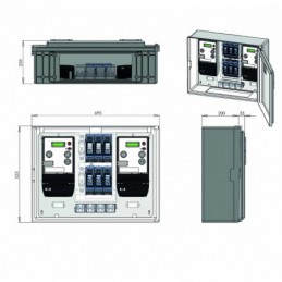 Caja de protección y medida CPM MF44 Cahors, Módulo 2 contadores con bases T00 BUC 0255385-PLT