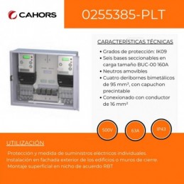 Caja de protección y medida CPM MF44 Cahors, Módulo 2 contadores con bases T00 BUC 0255385-PLT