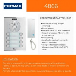 Kit portero Fermax CITY 4+N 6/L, 4866