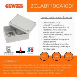 Gewiss caja de derivación con tapa baja atornillada IP56 GW44207