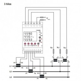 Analizador de redes trifásico, Carril DIN CVM-Mini M52000 Circutor