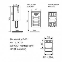 Kit portero electrónico Tegui A1 Serie 7 Referencia 375011