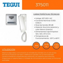 Kit portero electrónico Tegui A1 Serie 7 Referencia 375011