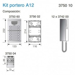 Tegui Kit de portero A12 serie 7 375010