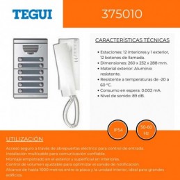 Tegui Kit de portero A12 serie 7 375010