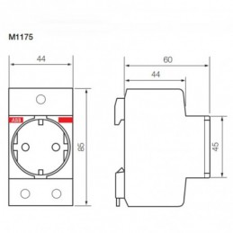 Base Modular ABB Schuko Alemán M1175 con Cubierta 250V 16A