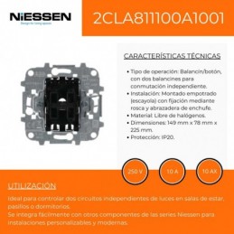 Doble interruptor Niessen 8111 para sky, olas, arco y tacto