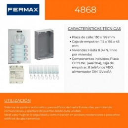 Kit portero automático Fermax CITY 4+N 8/L, 4868