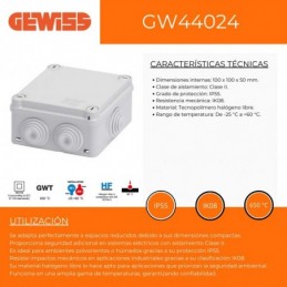 Gewiss caja de derivación 100x100x50 GW44024