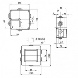 Gewiss caja de derivación 100x100x50 GW44024