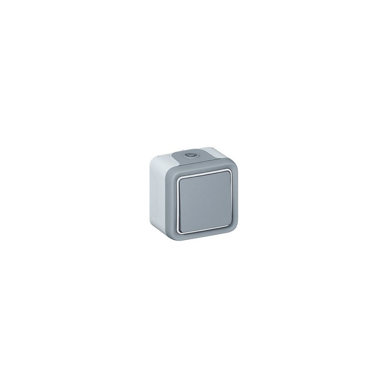 Legrand Pulsador Superficie Plexo Gris 10A Ref 69720