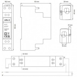 Medidor de energía wallbox Power Meter Monofasico 1P 100A con pinza