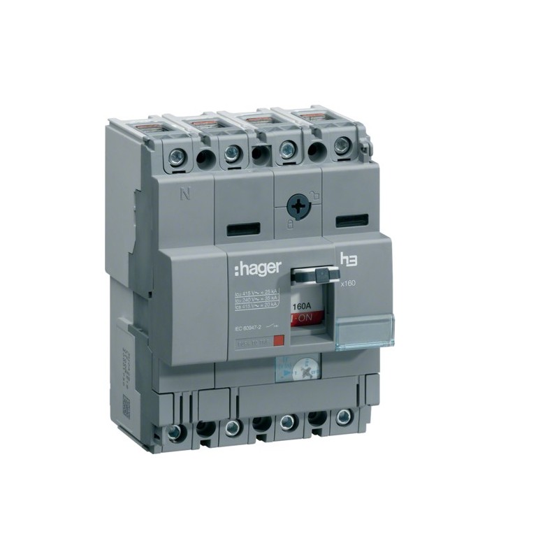 Hager Interruptor automático de caja moldeada x160 4P4D 125 AM regulable fijo