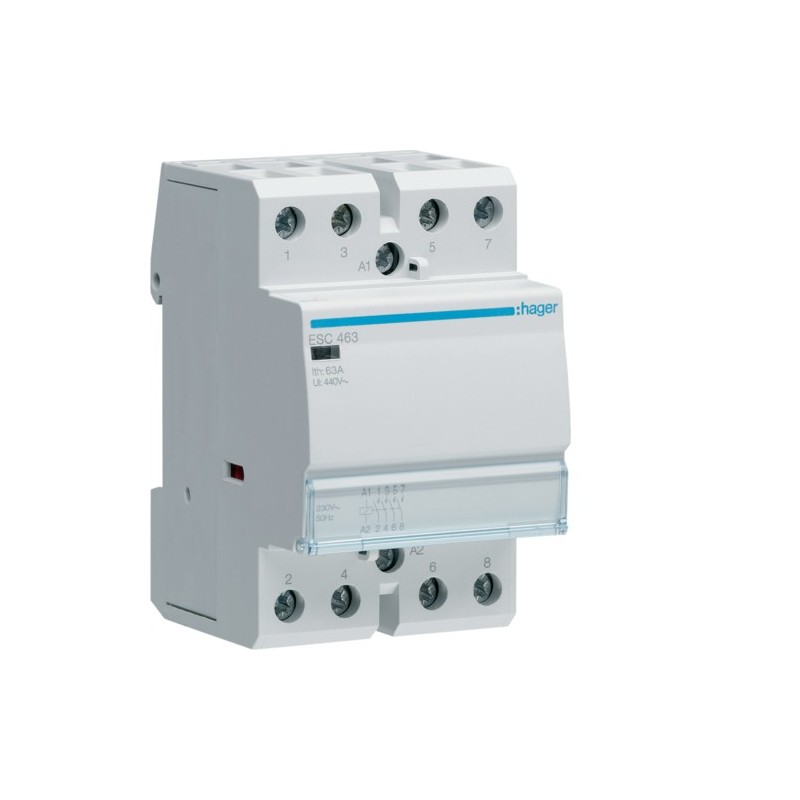 Hager Contactor 63A 4NA 230V AC 4 Contactos NO ESC463