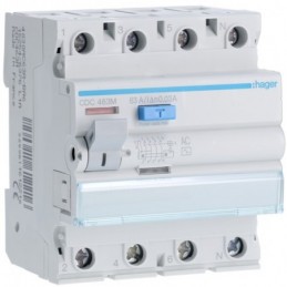 Interruptor Diferencial Hager AC 4P 63A 30mA CDC463M